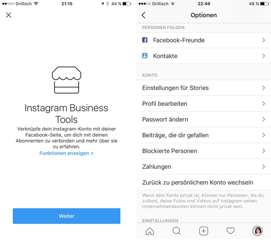 Instagram Business Account anlegen